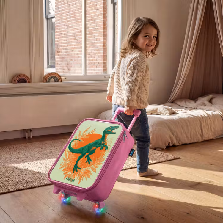 Children's suitcase - Pink - Green dino among ferns — 2