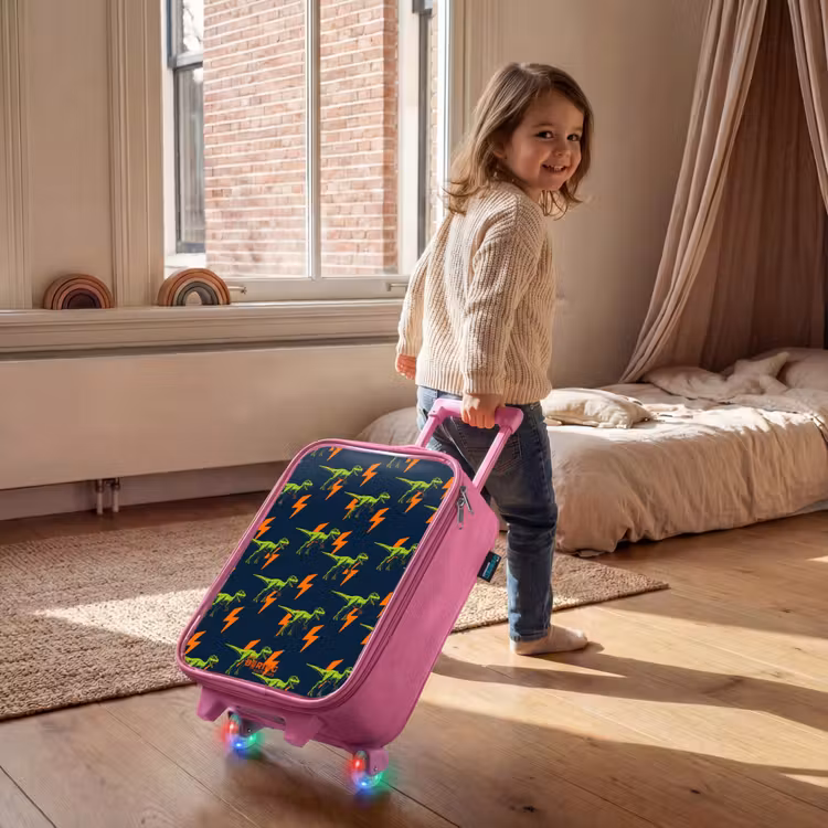 Children's suitcase - Pink - Lightning-fast raptors — 2