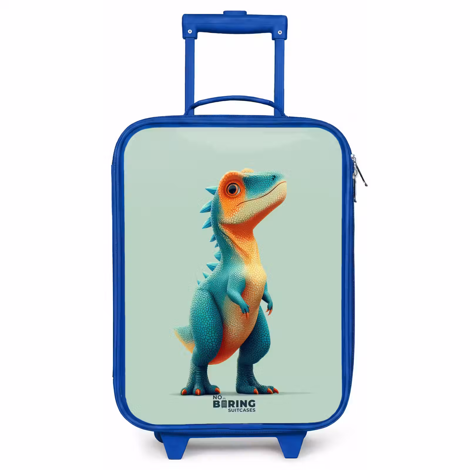 Children's suitcase - Blue - Tough dino with big eyes — 1