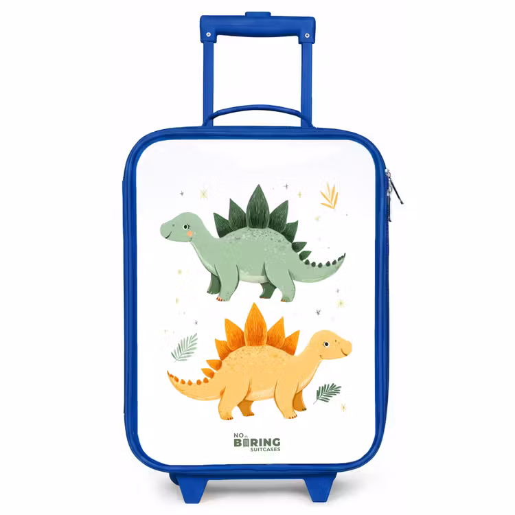 Children's suitcase - Blue - Cheerful stegosaurus friends — 1