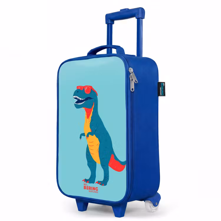 Children's suitcase - Blue - Cool T. rex with sunglasses — 5