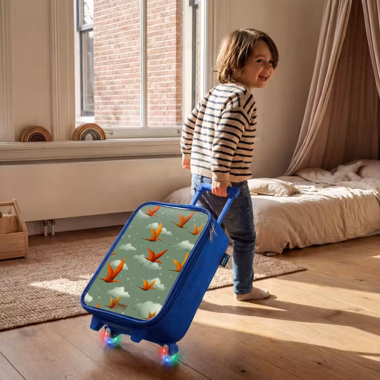 Children's suitcase - Blue - Flying pterosaurs among stars — 2