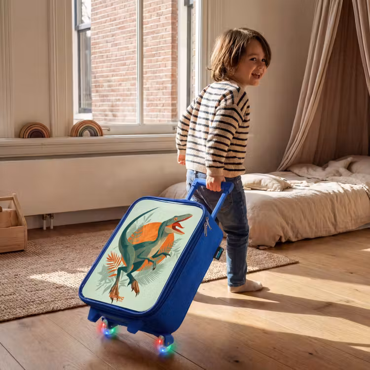 Children's suitcase - Blue - Prowling hunter with leaves — 2