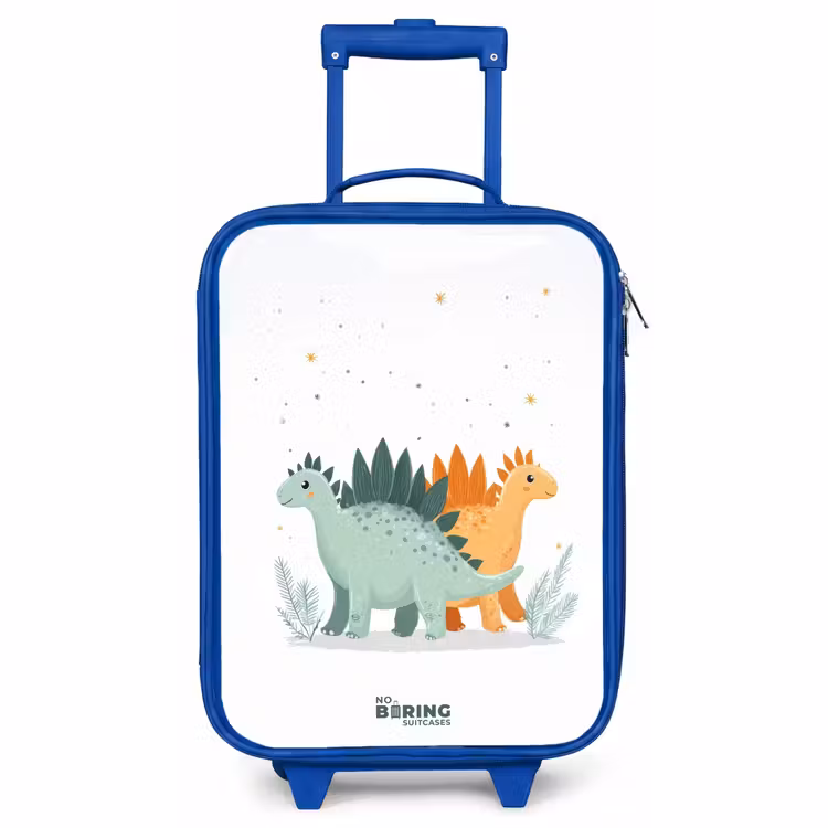 Children's suitcase - Blue - Stegosaurus duo under shower of stars — 1