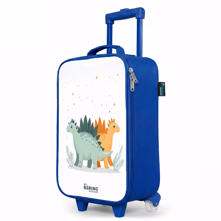 Children's suitcase - Blue - Stegosaurus duo under shower of stars — 5