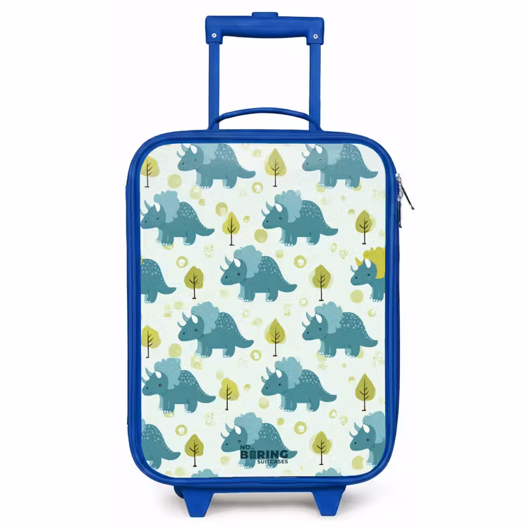 Children's suitcase - Blue - Triceratops among trees — 1