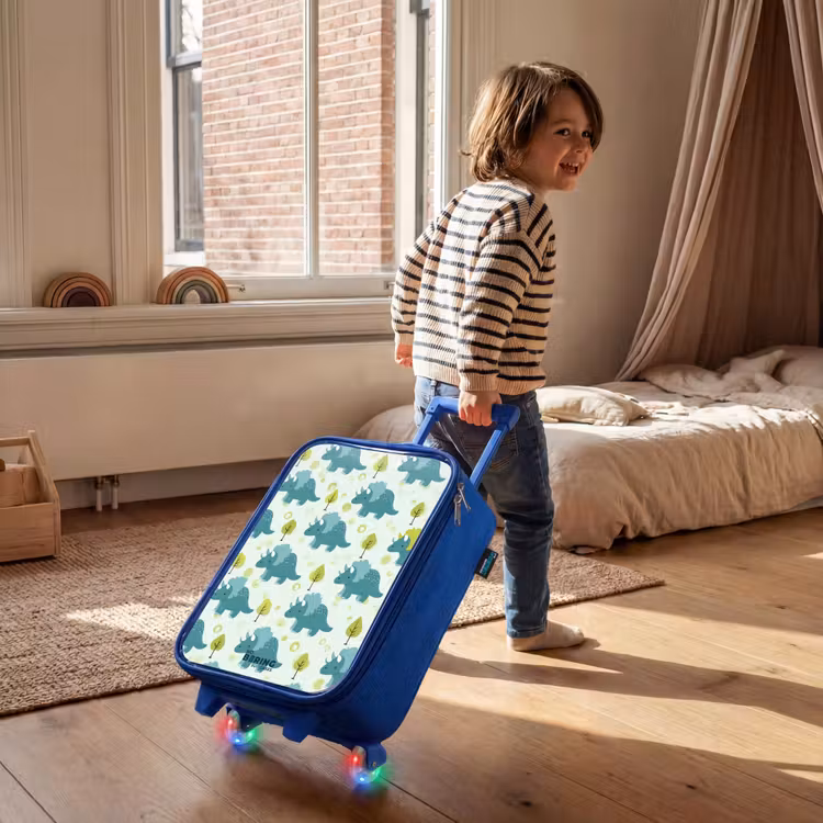 Children's suitcase - Blue - Triceratops among trees — 2