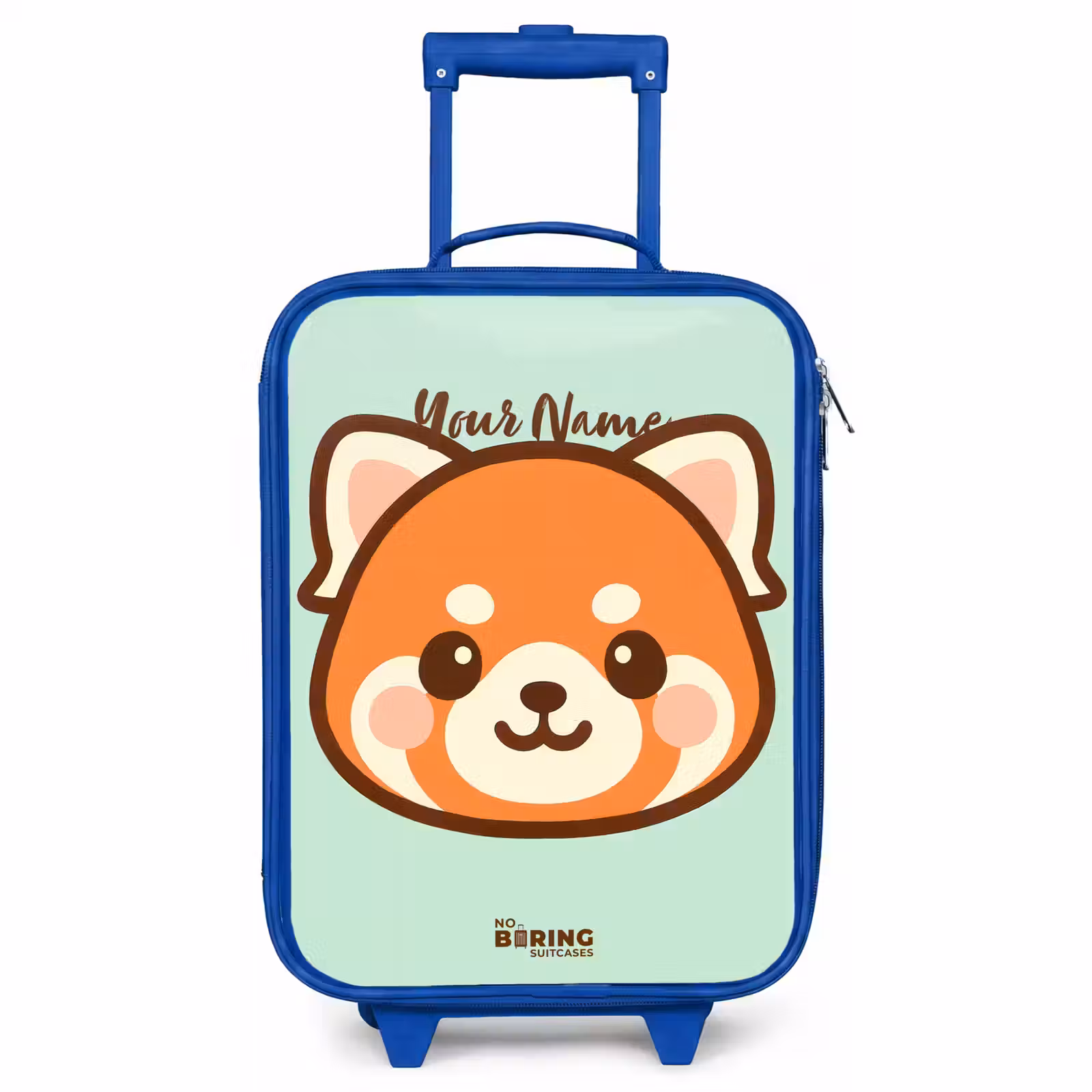 Children's suitcase - Blue - Kawai - Red panda - Green — 1