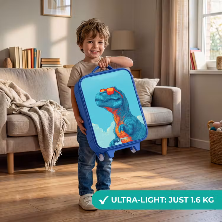 Children's suitcase - Blue - Dino with sunglasses — 3