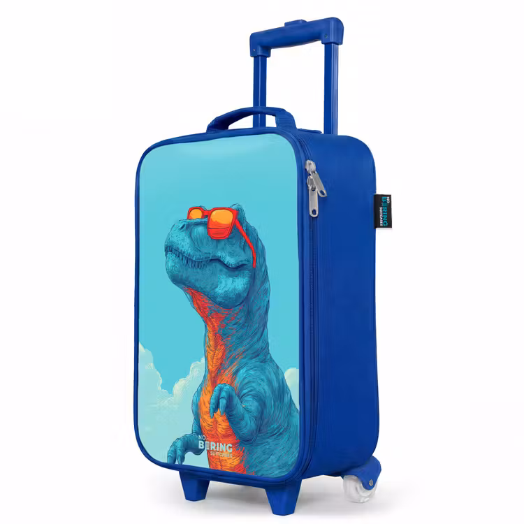 Children's suitcase - Blue - Dino with sunglasses — 5