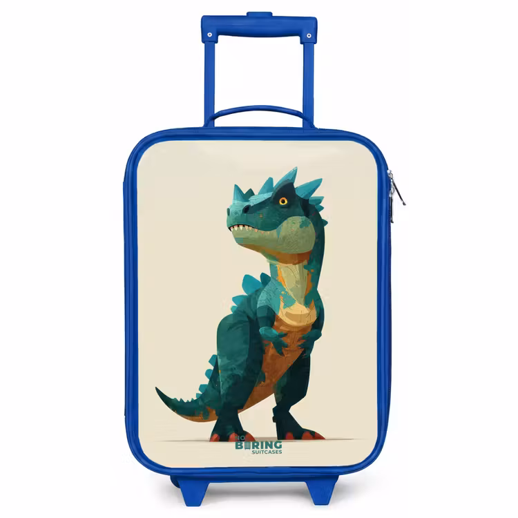 Children's suitcase - Blue - Horned dino with sharp gaze — 1