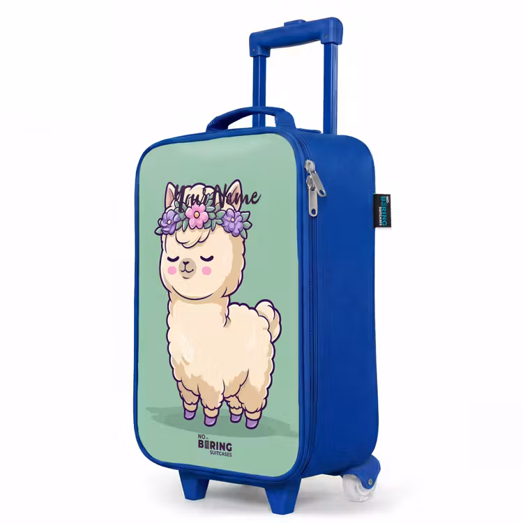 Children's suitcase - Blue - Kawai - Alpaca - Green — 5