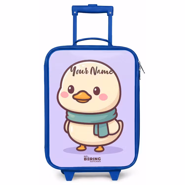 Children's suitcase - Blue - Kawai - Duck - Scarf — 1
