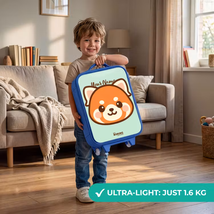 Children's suitcase - Blue - Kawai - Red panda - Green — 3