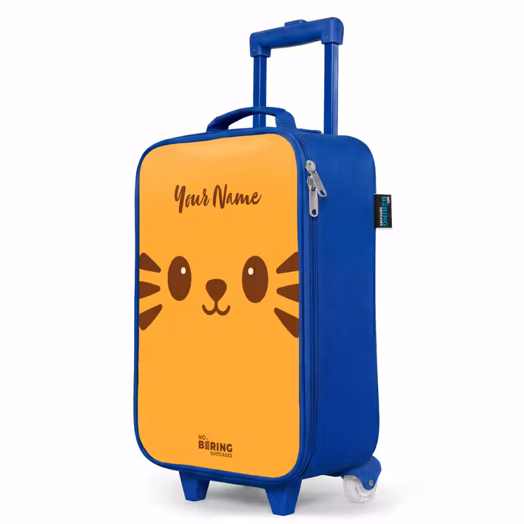 Children's suitcase - Blue - Kawai - Tiger - Orange — 5