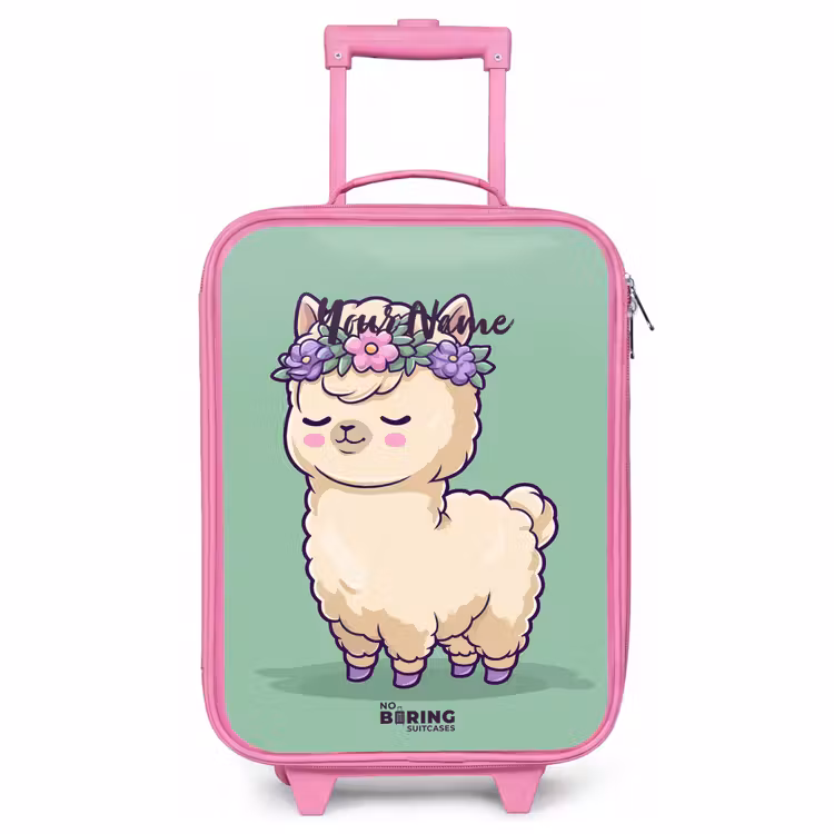 Children's suitcase - Pink - Kawai - Alpaca - Green — 1