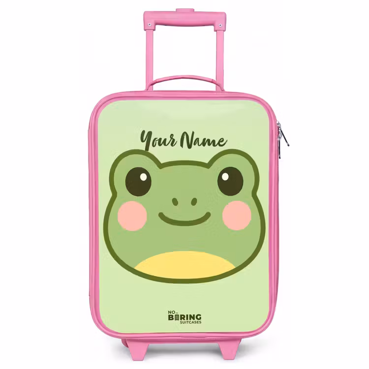 Children's suitcase - Pink - Kawai - Frog - Green — 1