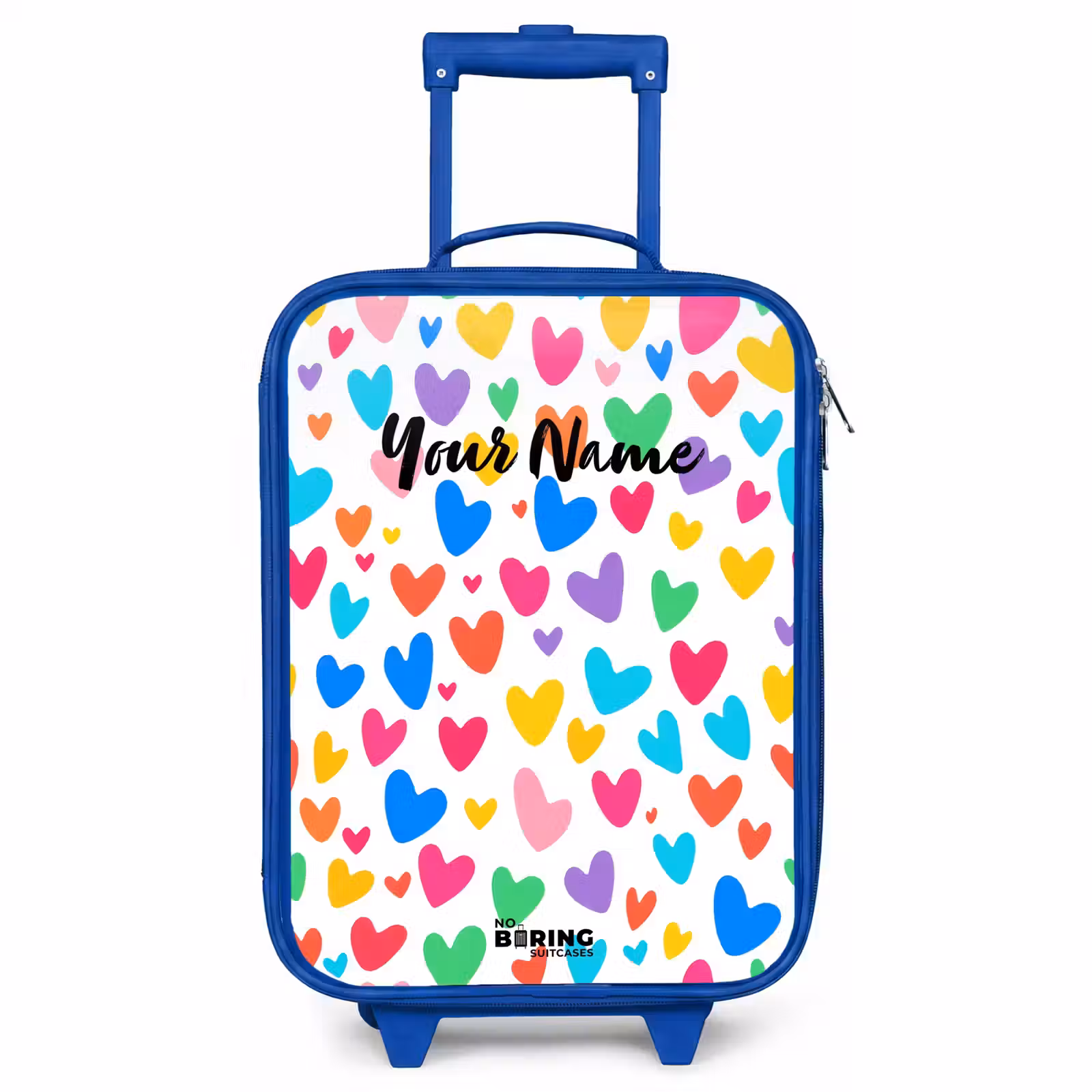 Children's suitcase - Blue - Colored hearts — 1