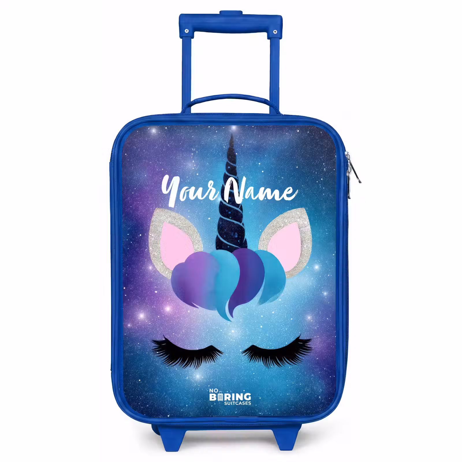 Children's suitcase - Blue - Unicorn on a starry sky background — 1