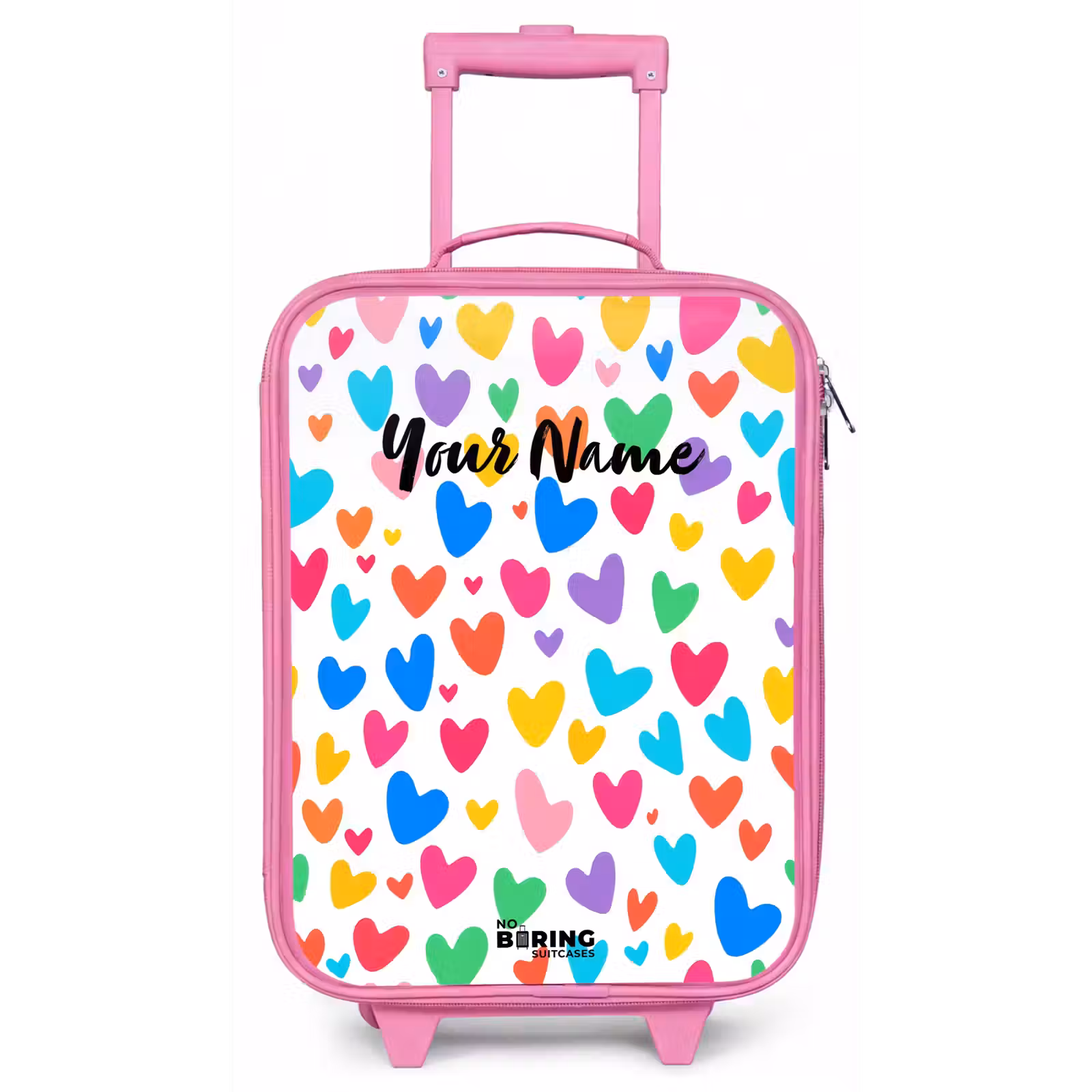 Children's suitcase - Pink - Colored hearts — 1