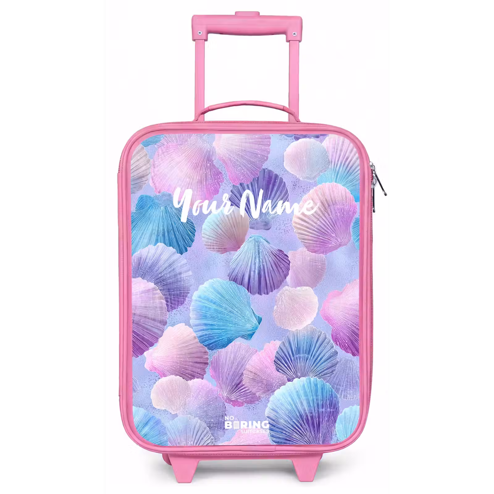 Children's suitcase - Pink - Colored shells on a purple background — 1
