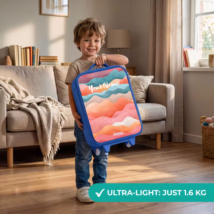Children's suitcase - Blue - Abstract waves — 3