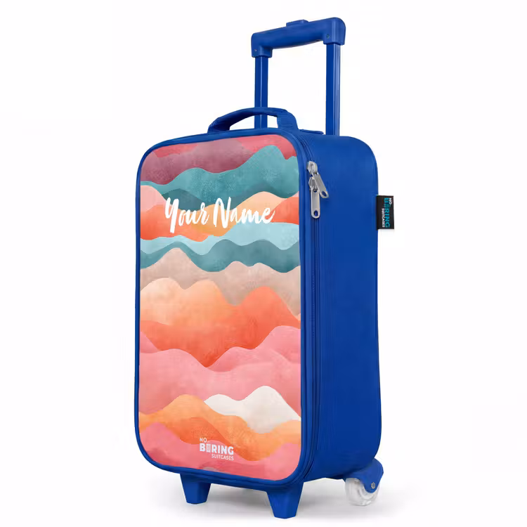Children's suitcase - Blue - Abstract waves — 5
