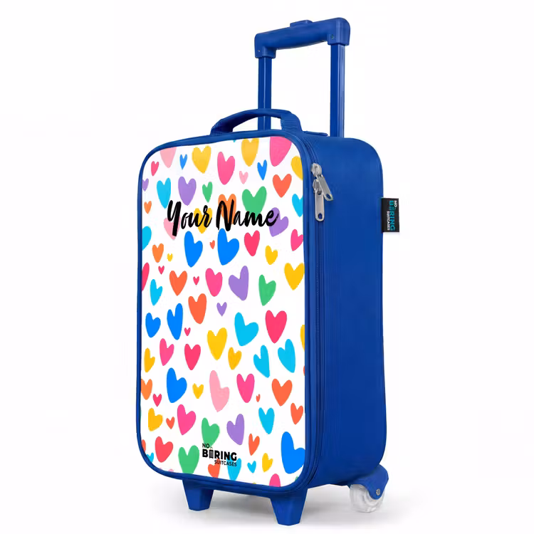 Children's suitcase - Blue - Colored hearts — 5