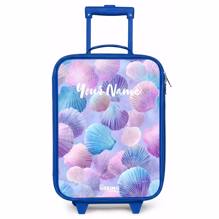 Children's suitcase - Blue - Colored shells on a purple background — 1