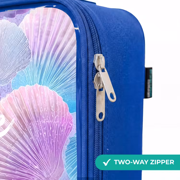 Children's suitcase - Blue - Colored shells on a purple background — 6