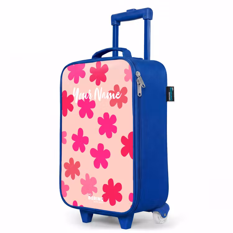 Children's suitcase - Blue - Pink flowers — 5