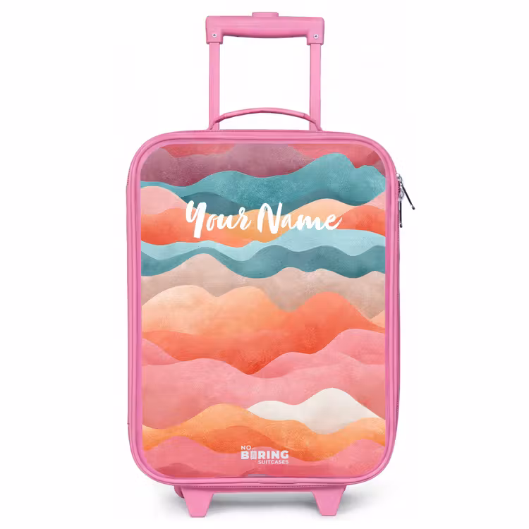 Children's suitcase - Pink - Abstract waves — 1