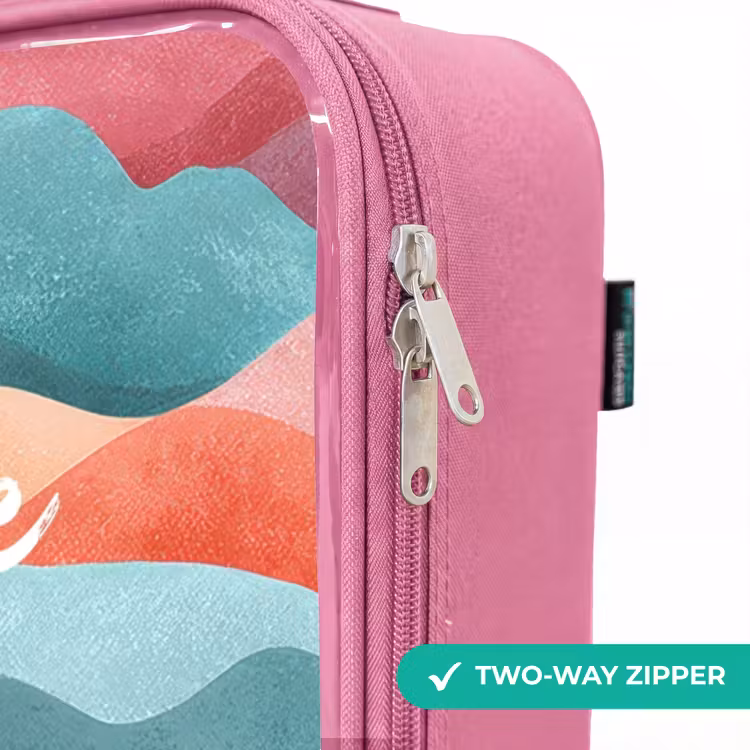 Children's suitcase - Pink - Abstract waves — 4