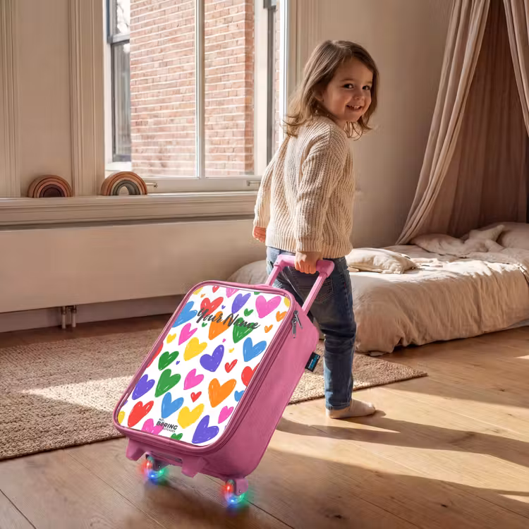 Children's suitcase - Pink - Colored hearts — 2