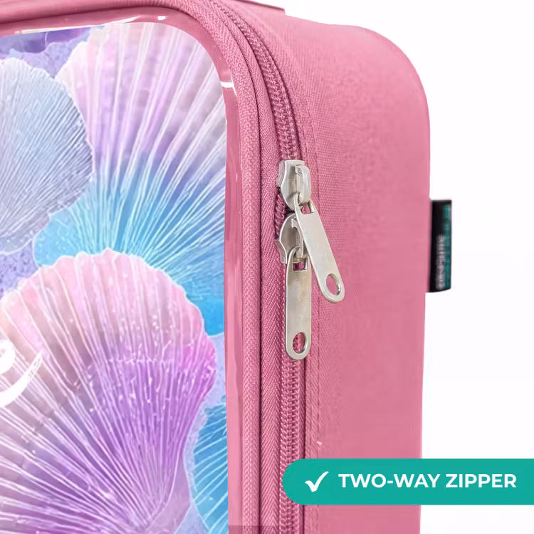 Children's suitcase - Pink - Colored shells on a purple background — 4