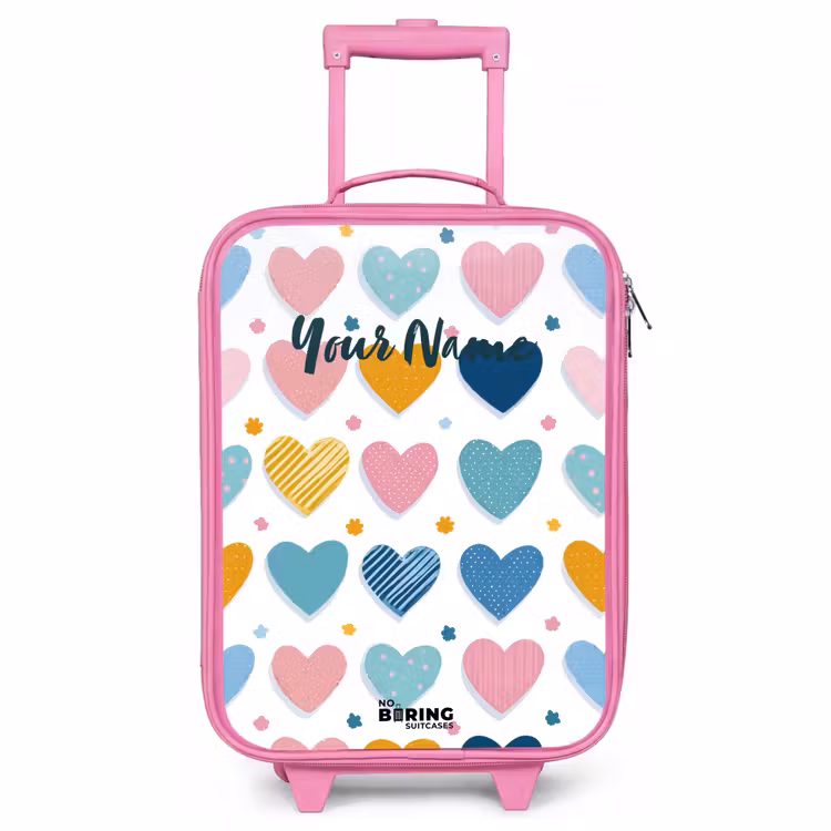 Children's suitcase - Pink - Heart pattern — 1