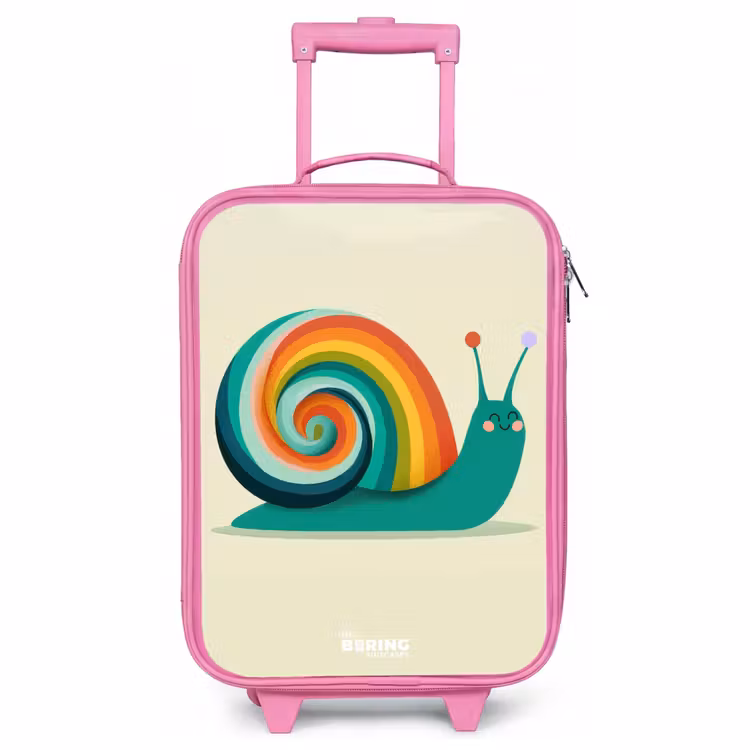 Children's suitcase - Pink - Snail - Rainbow - Colorful — 1