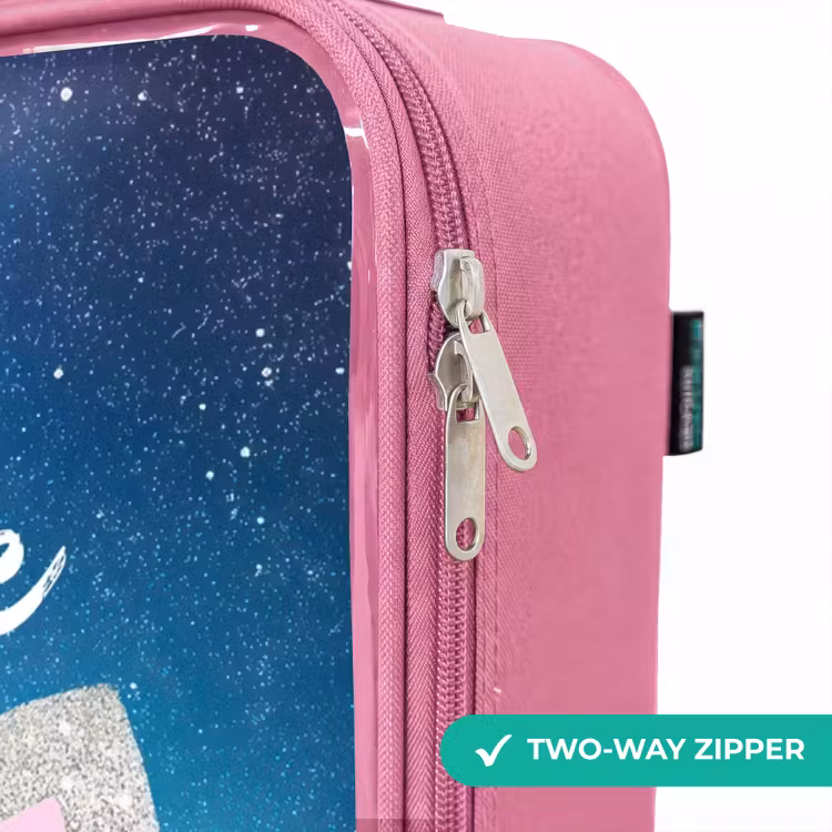 Children's suitcase - Pink - Unicorn on a starry sky background — 4