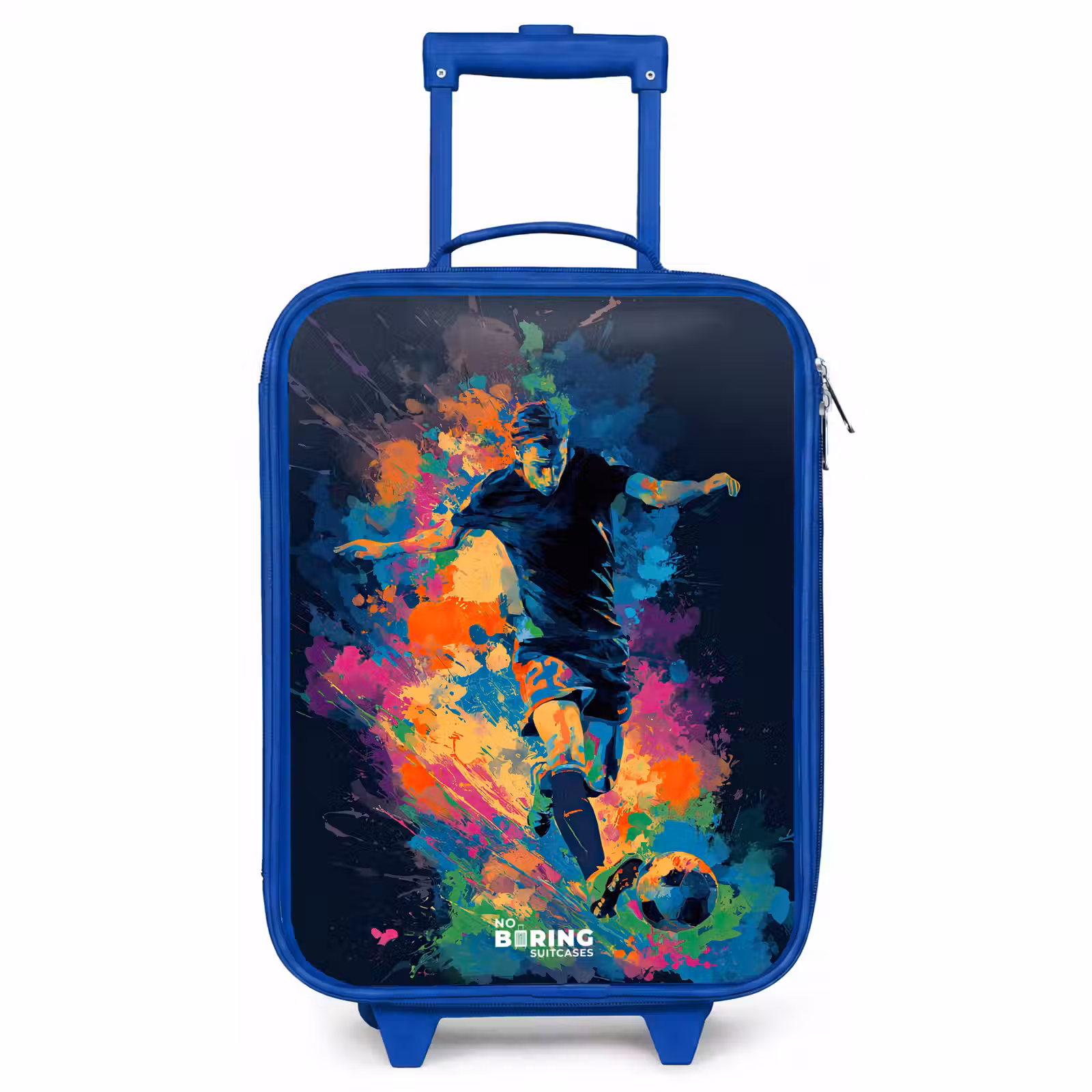 Children's suitcase - Blue - Neon - Footballer - Colorful — 1