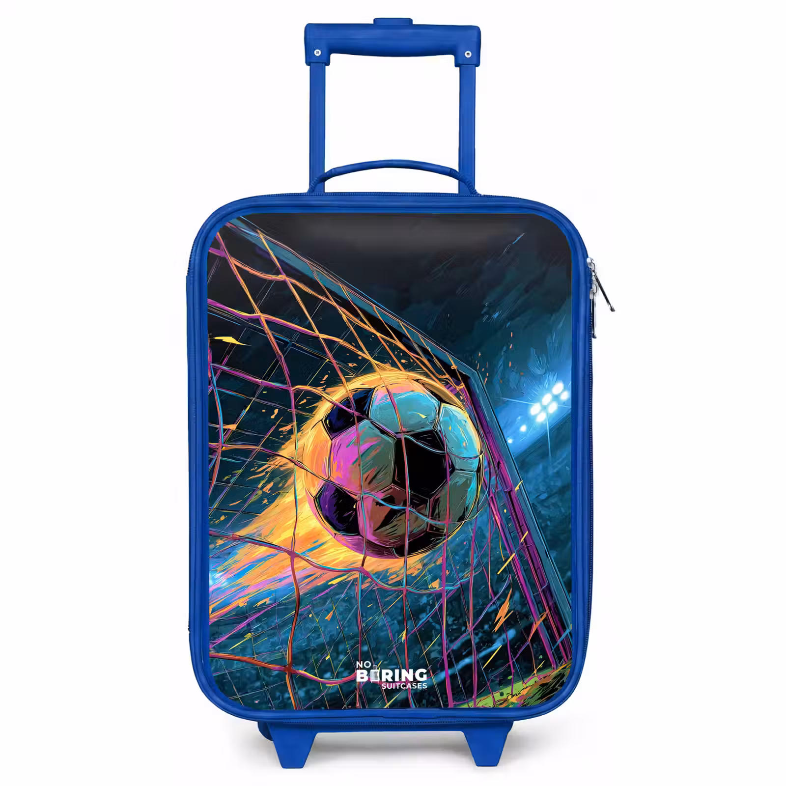 Children's suitcase - Blue - Neon - Net - Football - Colorful — 1