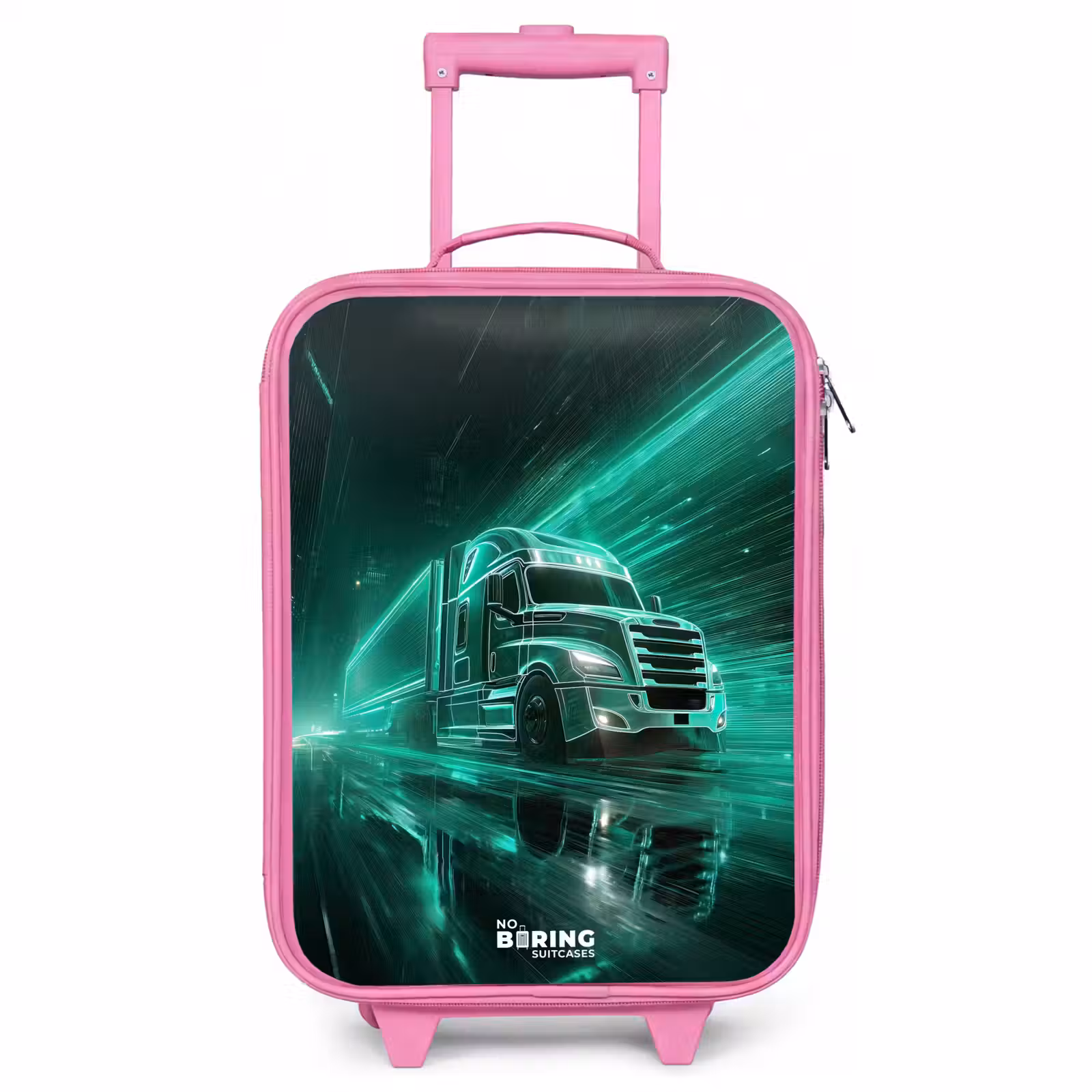 Children's suitcase - Pink - Truck - Neon - Green - City — 1