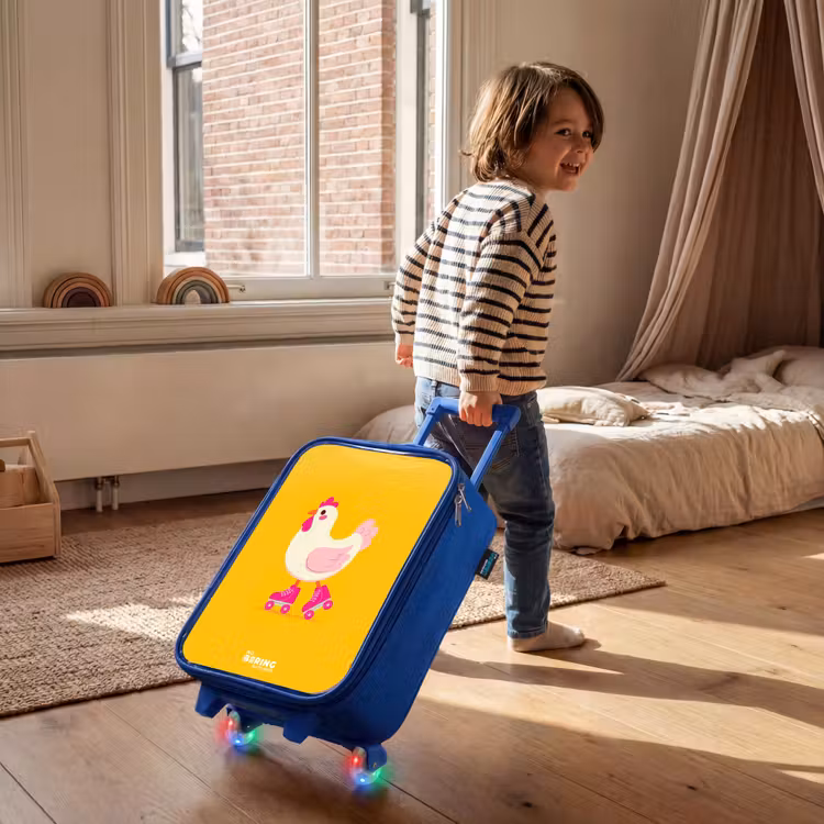 Children's suitcase - Blue - Kip - Roller skates - Yellow — 2