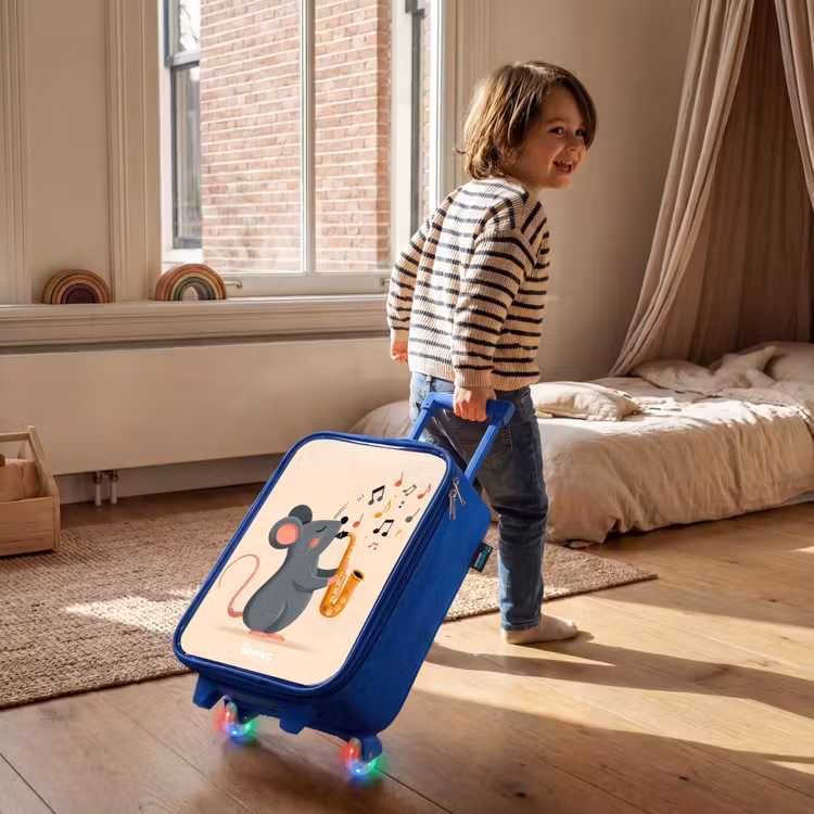 Children's suitcase - Blue - Mouse - Saxophone - Music — 2