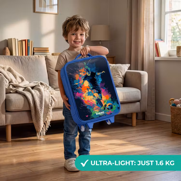 Children's suitcase - Blue - Neon - Footballer - Colorful — 3