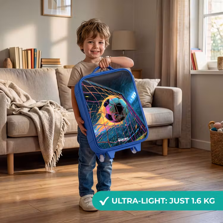 Children's suitcase - Blue - Neon - Net - Football - Colorful — 3