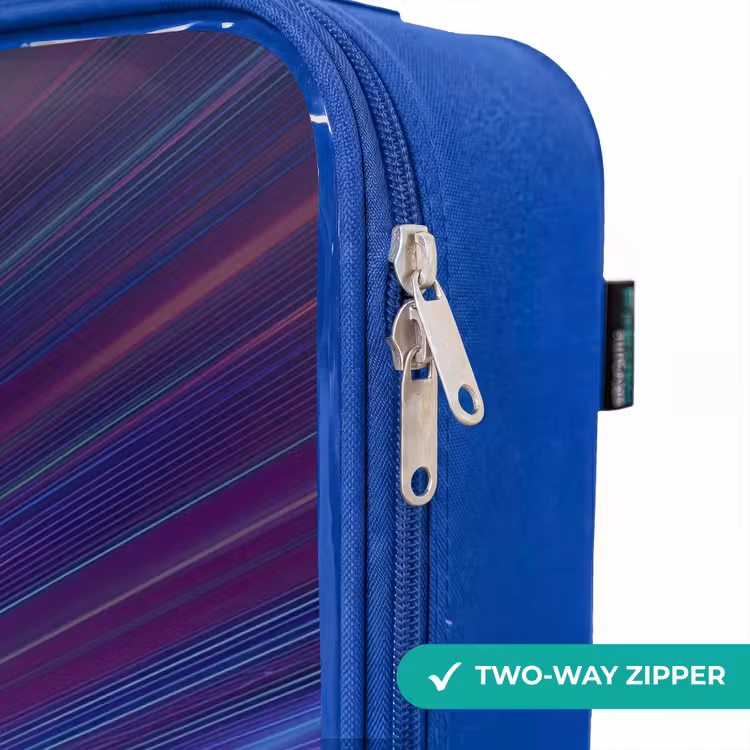 Children's suitcase - Blue - Neon - Race car - Light stripes - Purple — 6
