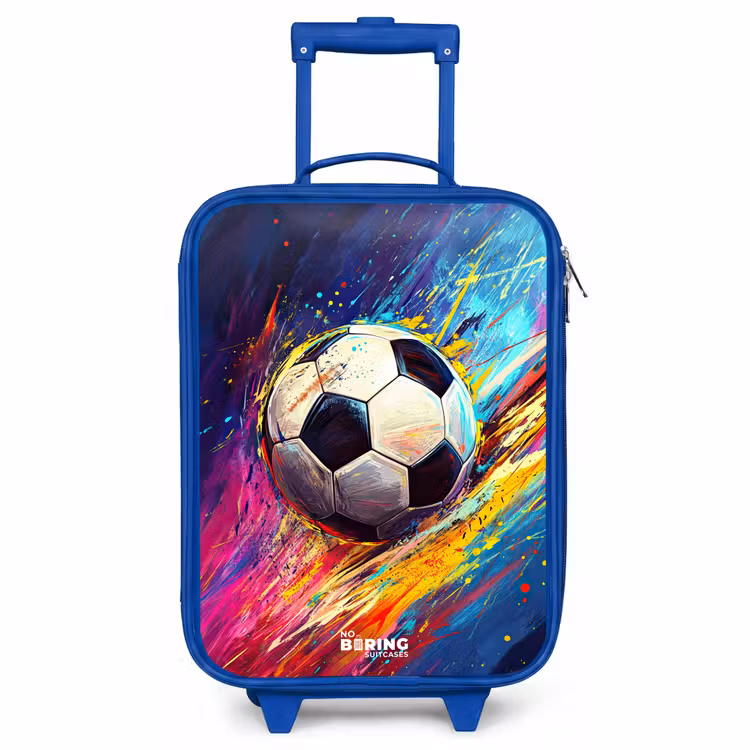 Children's suitcase - Blue - Neon - Soccer - Colorful — 1