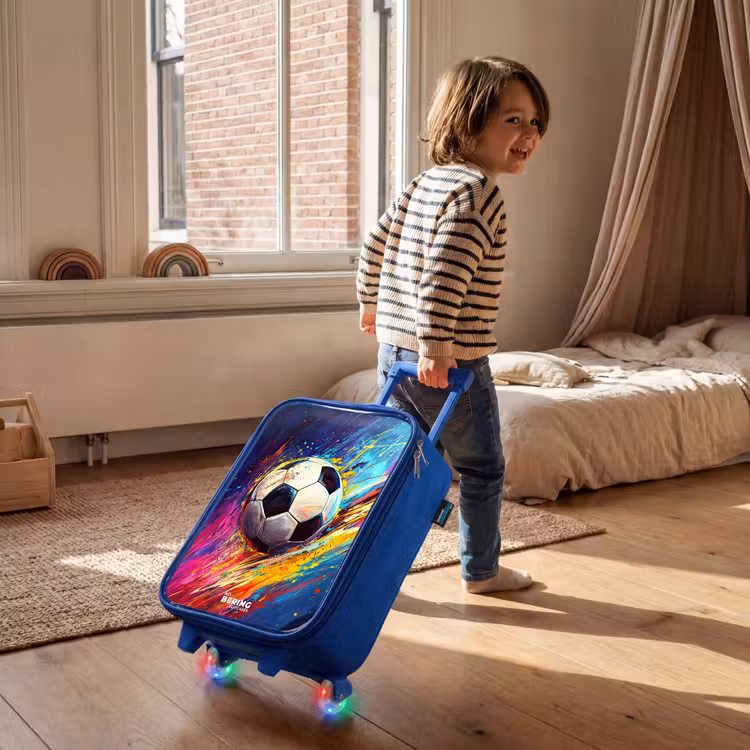 Children's suitcase - Blue - Neon - Soccer - Colorful — 2