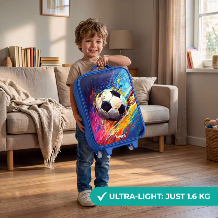 Children's suitcase - Blue - Neon - Soccer - Colorful — 3
