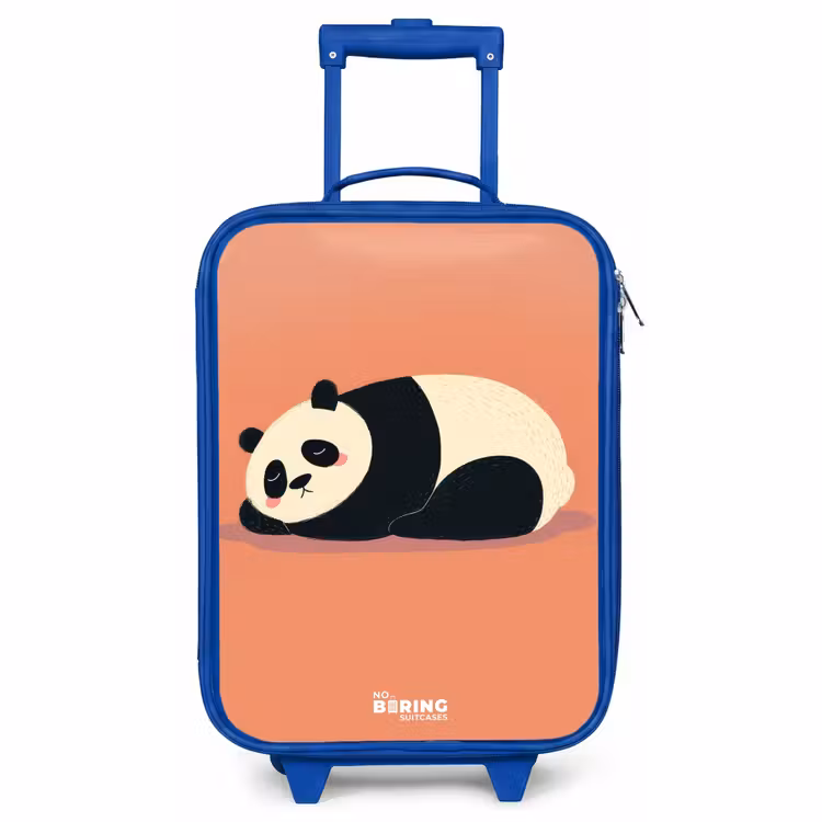 Children's suitcase - Blue - Panda - Sleeping - Orange — 1